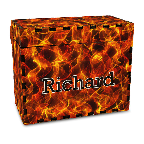 Custom Fire Wood Recipe Box - Full Color Print (Personalized)