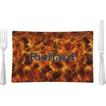Fire Rectangular Glass Lunch / Dinner Plate - Single or Set (Personalized)