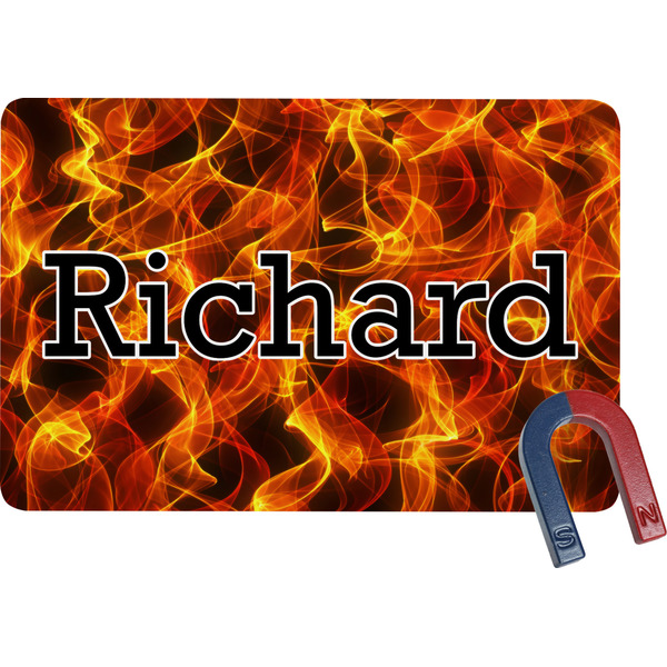 Custom Fire Rectangular Fridge Magnet (Personalized)