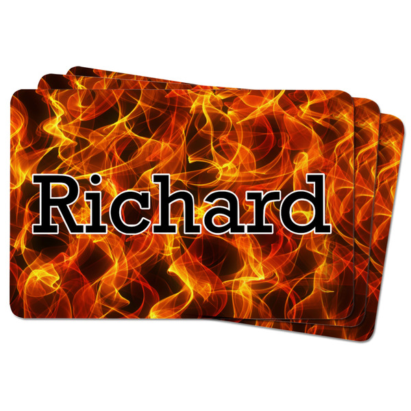 Fire Rectangular Fridge Magnet - THREE