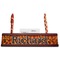 Fire Red Mahogany Nameplates with Business Card Holder - Straight