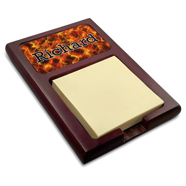 Custom Fire Red Mahogany Sticky Note Holder (Personalized)