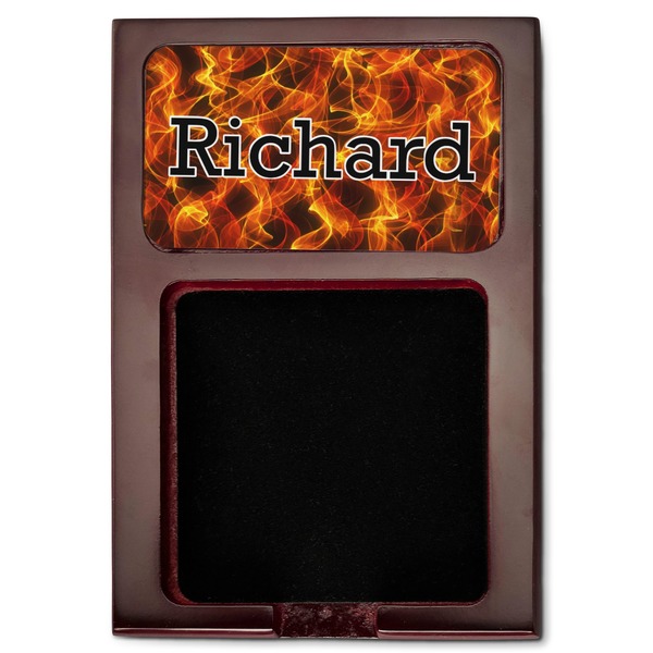 Fire Red Mahogany Sticky Note Holder - Flat