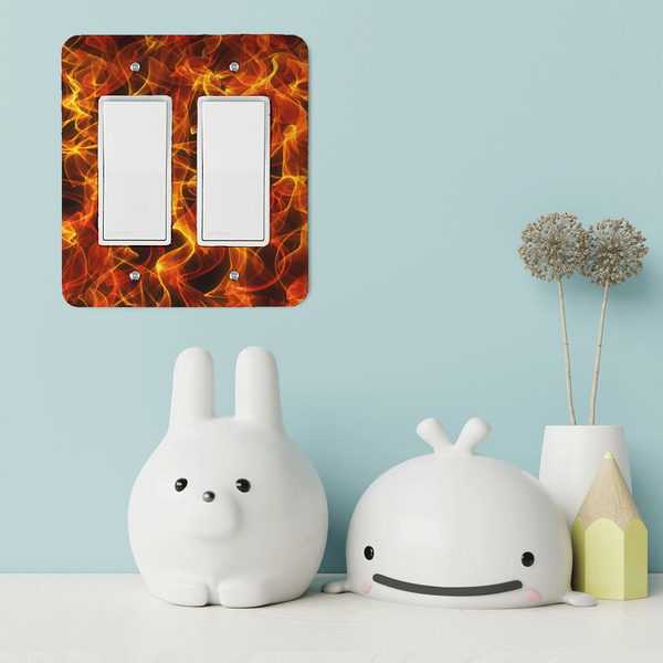 Fire Rocker Light Switch Covers - Double - IN CONTEXT