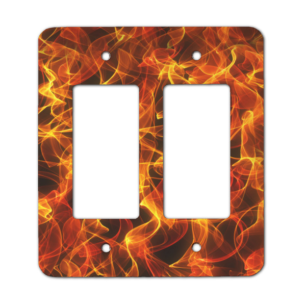 Custom Fire Rocker Style Light Switch Cover - Two Switch