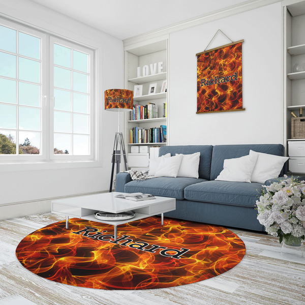 Fire Round Area Rug - IN CONTEXT