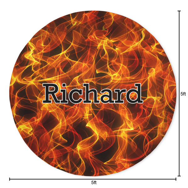 Fire Round Area Rug - Size