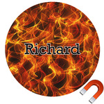 Fire Round Car Magnet - 10" (Personalized)