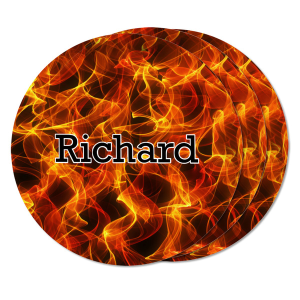 Fire Round Fridge Magnet - THREE