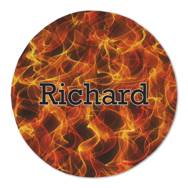 Custom Fire Round Linen Placemat (Personalized)
