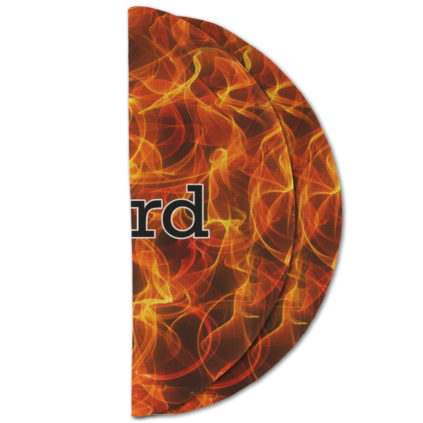 Fire Round Linen Placemats - HALF FOLDED (double sided)