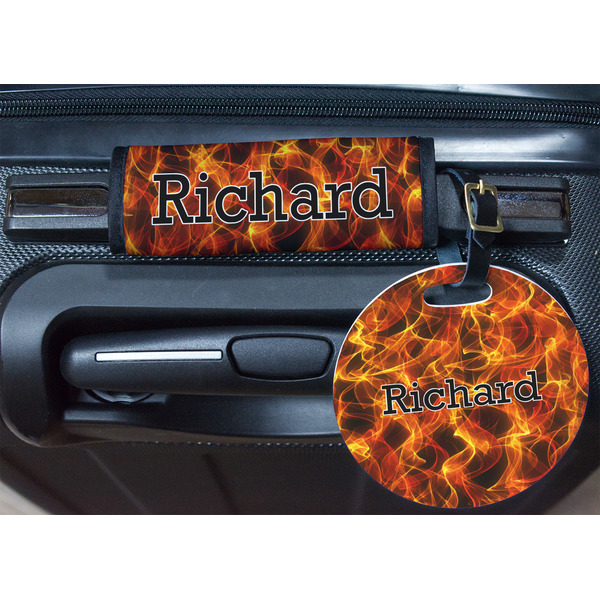 Fire Round Luggage Tag & Handle Wrap - In Context