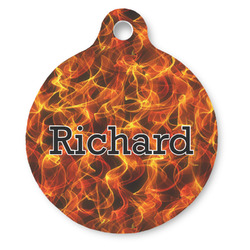 Fire Round Pet ID Tag (Personalized)