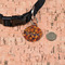 Fire Round Pet ID Tag - Small - In Context