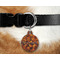 Fire Round Pet Tag on Collar & Dog