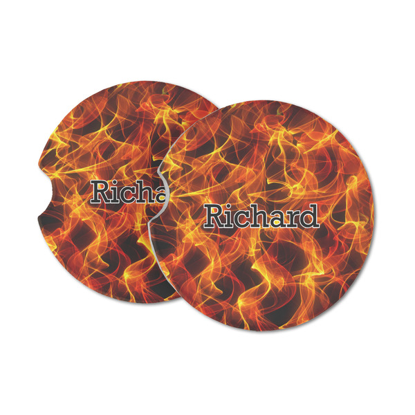 Custom Fire Sandstone Car Coasters - Set of 2 (Personalized)