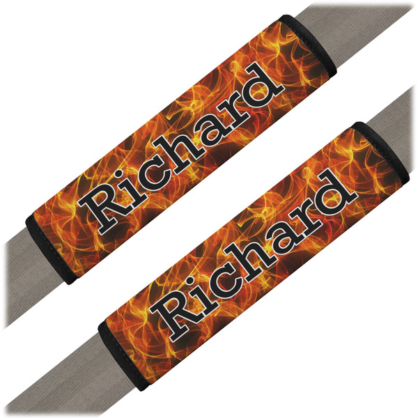 Custom Fire Seat Belt Covers (Set of 2) (Personalized)