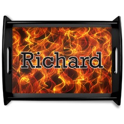 Fire Black Wooden Tray - Large (Personalized)