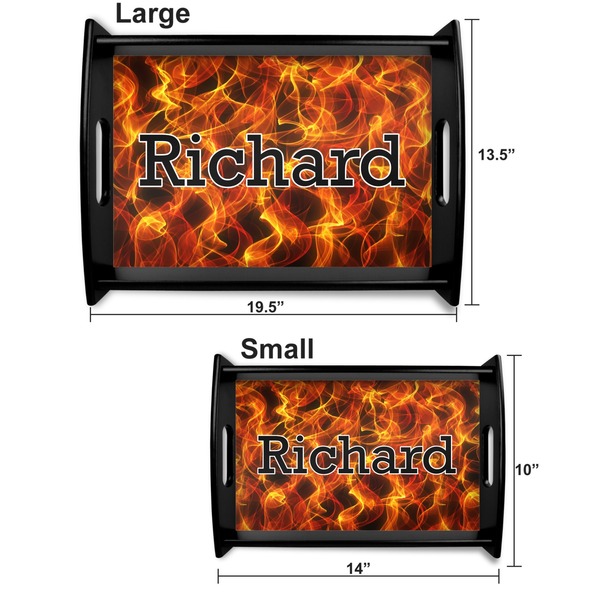 Fire Serving Tray Black Sizes