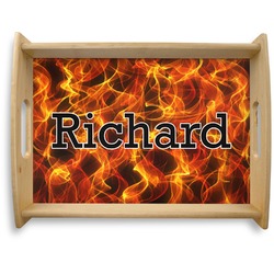 Fire Natural Wooden Tray - Large (Personalized)