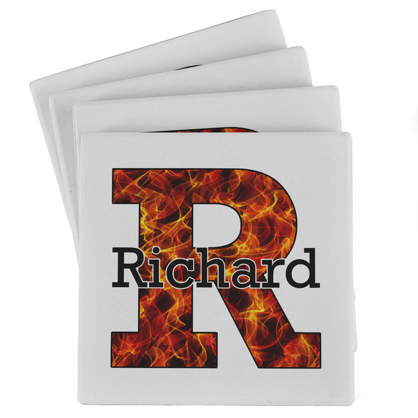 Custom Fire Absorbent Stone Coasters - Set of 4 (Personalized)