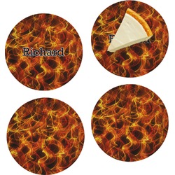 Fire Set of 4 Glass Appetizer / Dessert Plate 8" (Personalized)