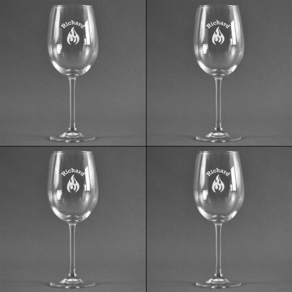 Fire Set of Four Personalized Wineglasses (Approval)