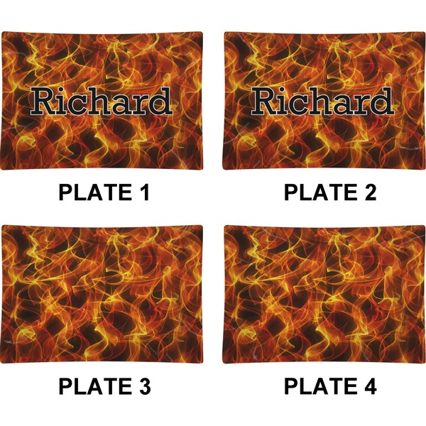 Fire Set of Rectangular Appetizer / Dessert Plates (Approval)