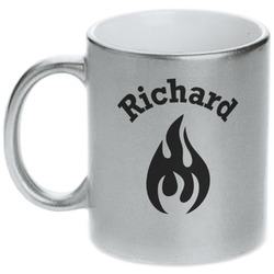 Fire Metallic Silver Mug (Personalized)