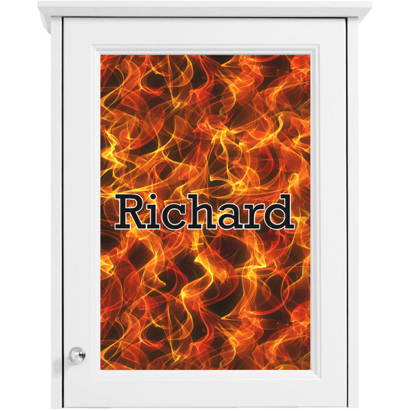Fire Single White Cabinet Decal
