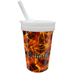 Fire Sippy Cup with Straw (Personalized)