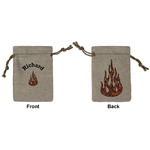 Fire Small Burlap Gift Bag - Front & Back (Personalized)