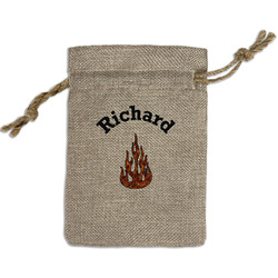 Fire Small Burlap Gift Bag - Front (Personalized)