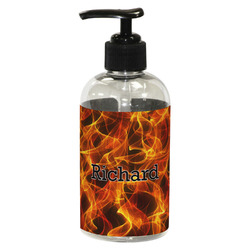 Fire Plastic Soap / Lotion Dispenser (8 oz - Small - Black) (Personalized)