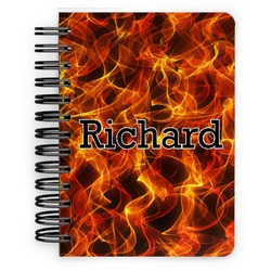 Fire Spiral Notebook - 5x7 w/ Name or Text