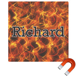Fire Square Car Magnet - 6" (Personalized)