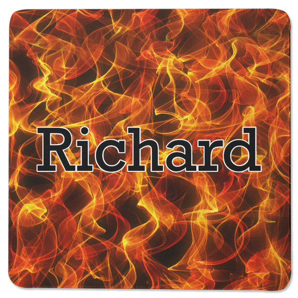 Fire Square Coaster Rubber Back - Single