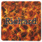 Fire Square Rubber Backed Coaster (Personalized)