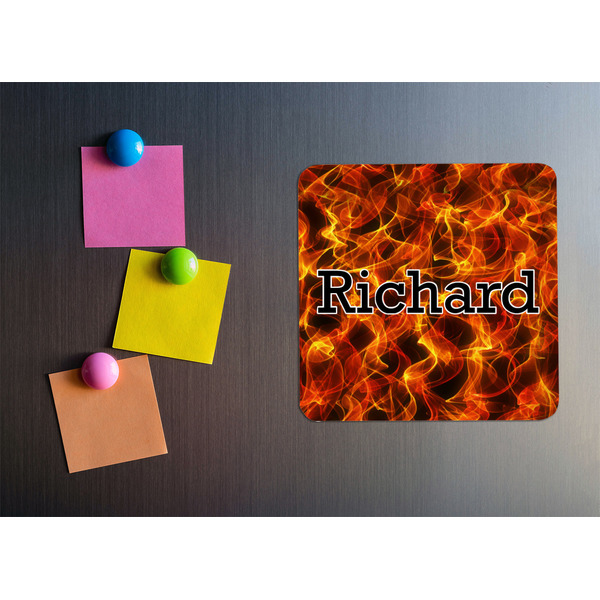 Fire Square Fridge Magnet - LIFESTYLE