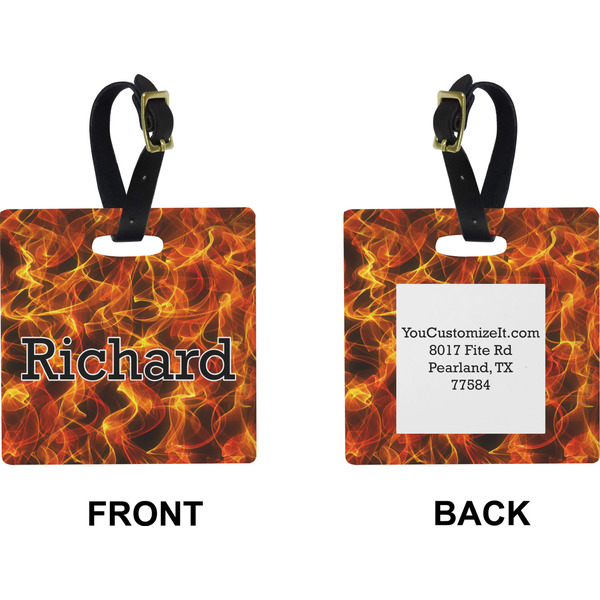 Fire Square Luggage Tag (Front + Back)