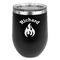 Fire Stemless Stainless Steel Wine Tumbler - Black - Double Sided (Personalized)
