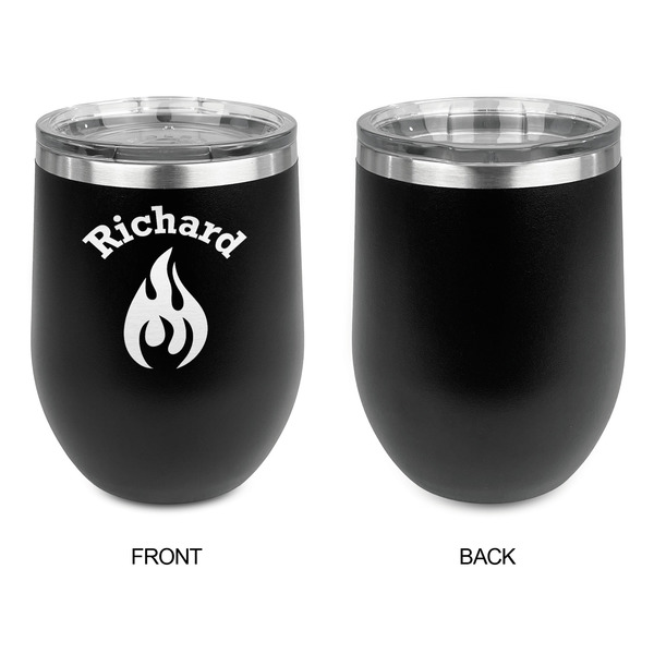Fire Stainless Wine Tumblers - Black - Single Sided - Approval