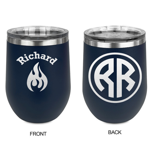 Fire Stainless Wine Tumblers - Navy - Double Sided - Approval