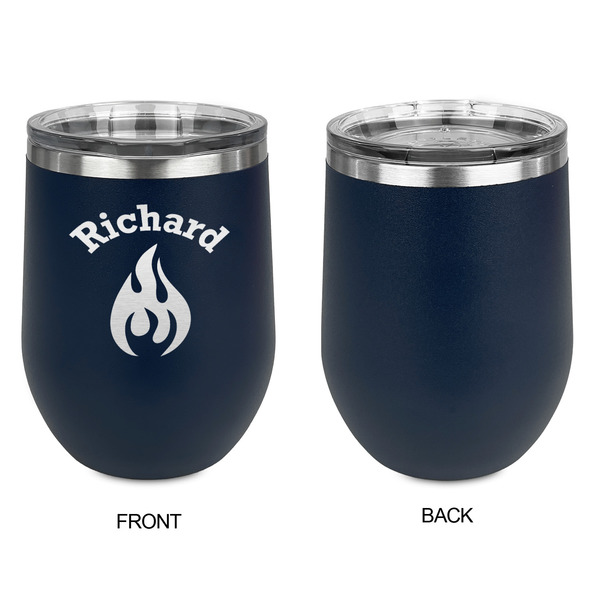 Fire Stainless Wine Tumblers - Navy - Single Sided - Approval
