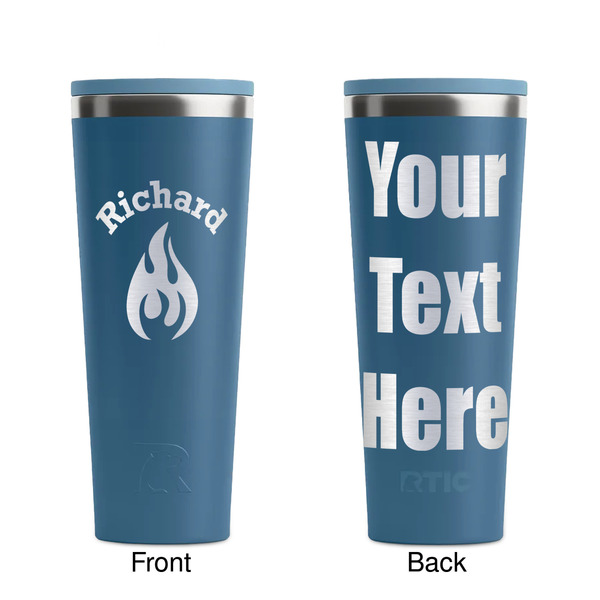 Fire Steel Blue RTIC Everyday Tumbler - 28 oz. - Front and Back