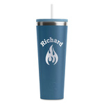 Fire RTIC Everyday Tumbler with Straw - 28oz - Steel Blue - Single-Sided (Personalized)