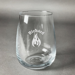 Fire Stemless Wine Glass - Engraved (Personalized)