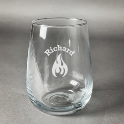 Fire Stemless Wine Glass (Single) (Personalized)