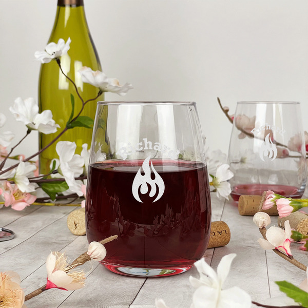 Fire Stemless Wine Glass - In Context