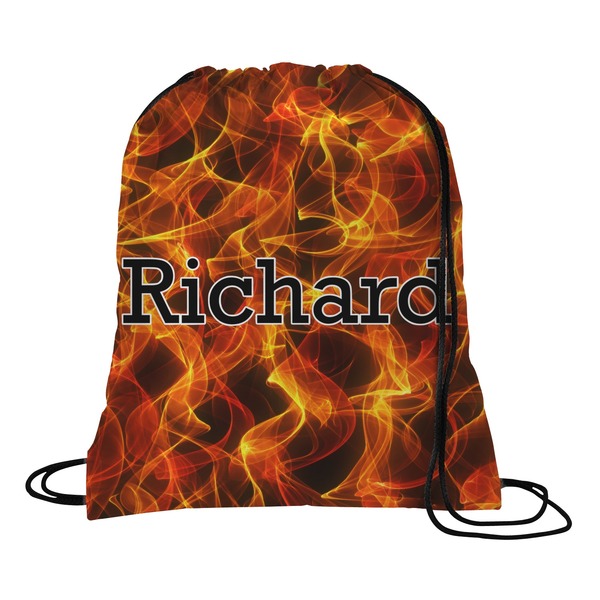 Custom Fire Drawstring Backpack - Medium (Personalized)